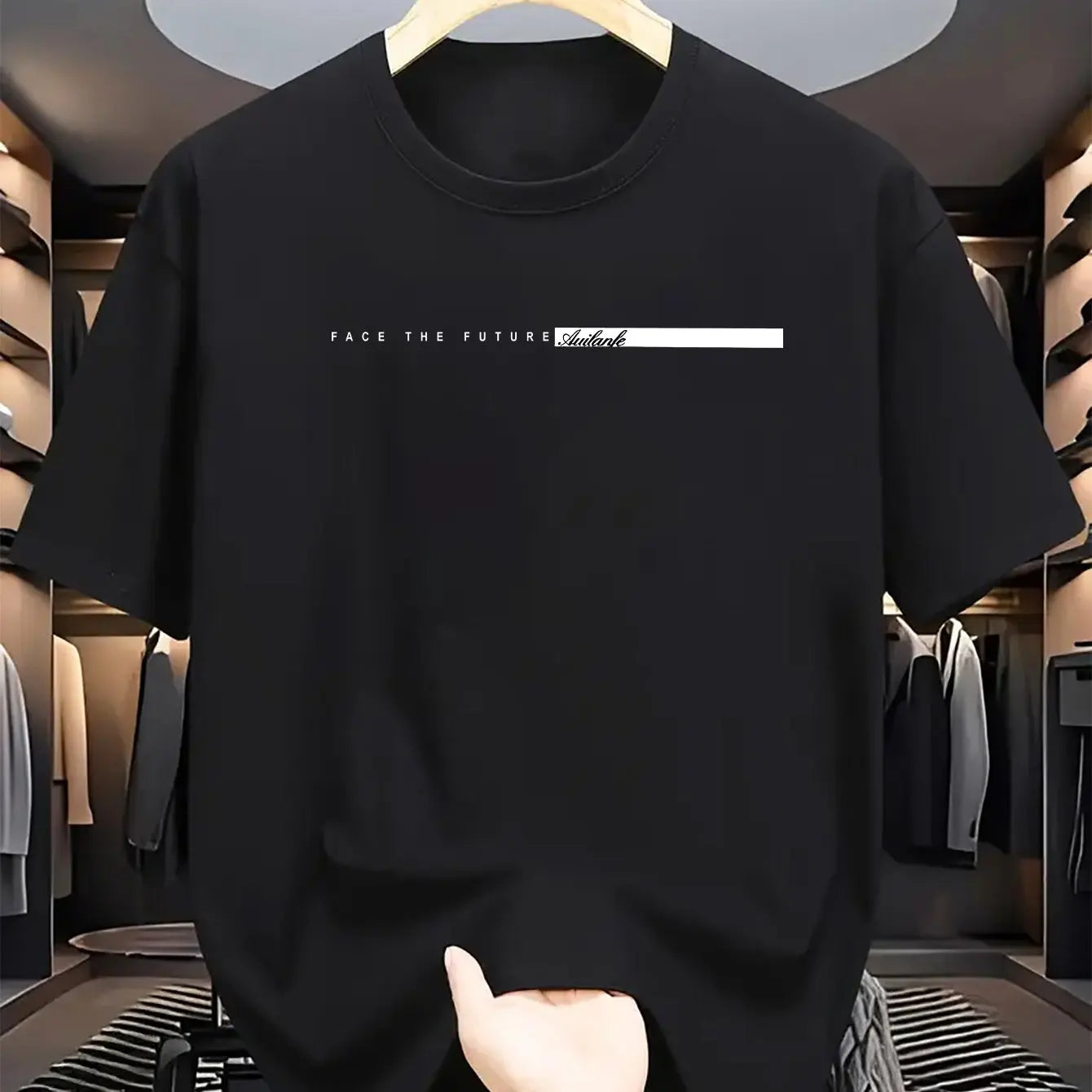 Men’s 100% Cotton Loose Fit Letter Print T-Shirt