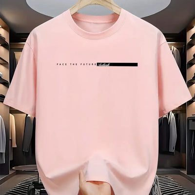 Men’s 100% Cotton Loose Fit Letter Print T-Shirt