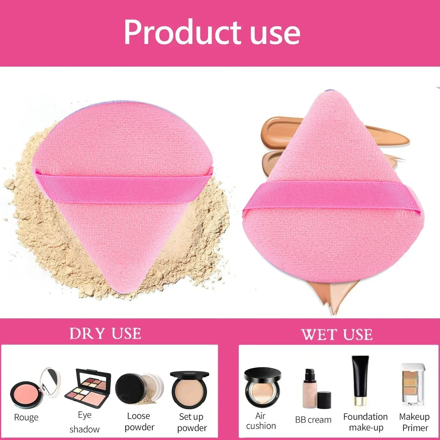 Pink Makeup Puff & Brush Set 20-32pcs Beauty Kit