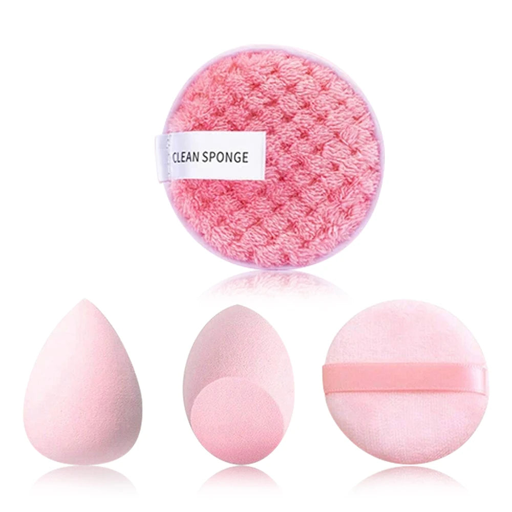Pink Makeup Puff & Brush Set 20-32pcs Beauty Kit