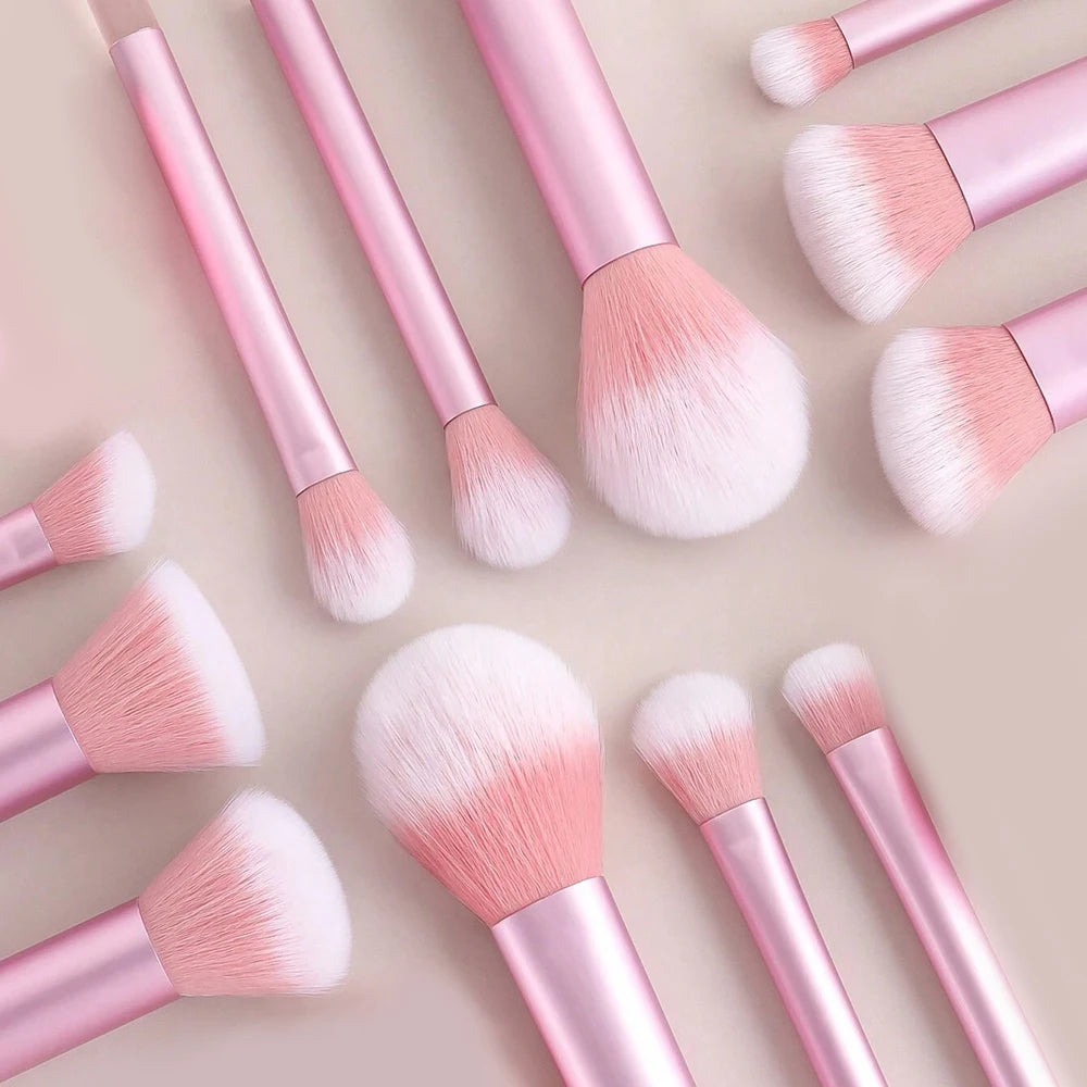 Pink Makeup Puff & Brush Set 20-32pcs Beauty Kit