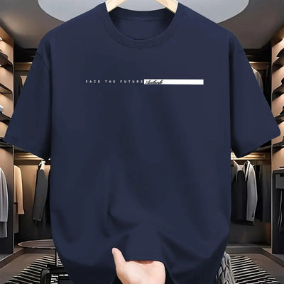 Men’s 100% Cotton Loose Fit Letter Print T-Shirt