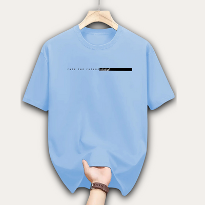 Men’s 100% Cotton Loose Fit Letter Print T-Shirt